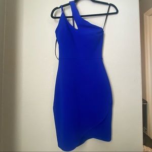Blue one shoulder tight homecoming B. Darlin dress - size 0